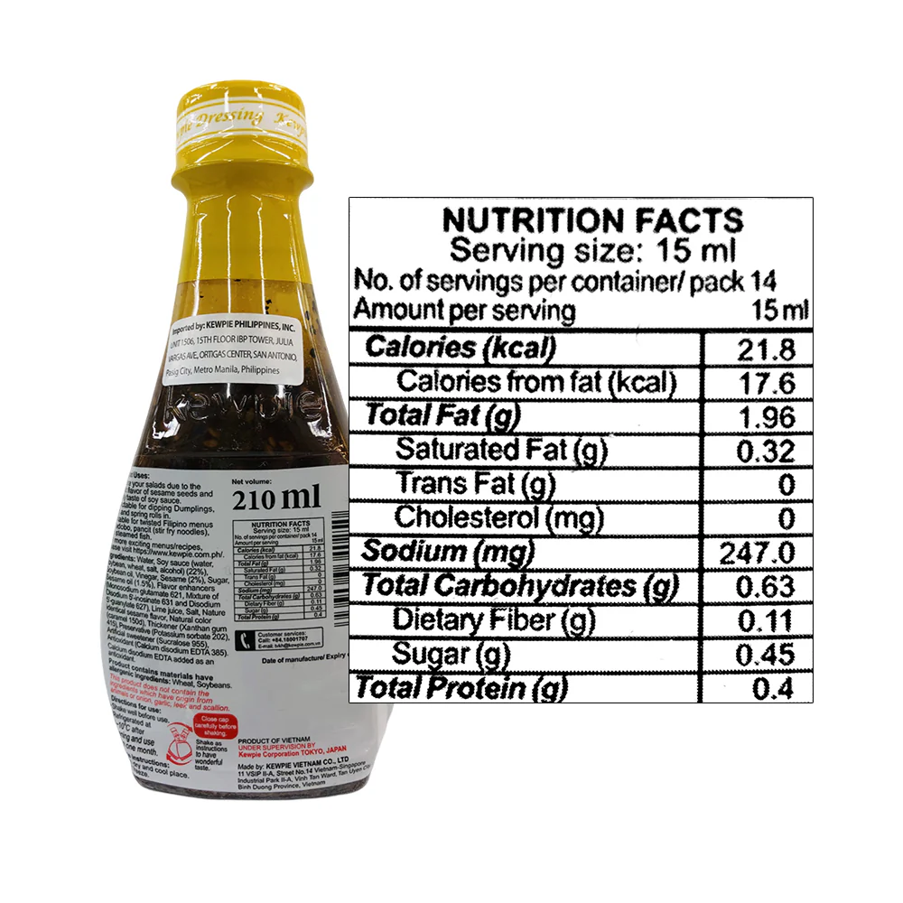 Kewpie Japanese Dressing Sesame Soy Sauce 210ml - Image 2