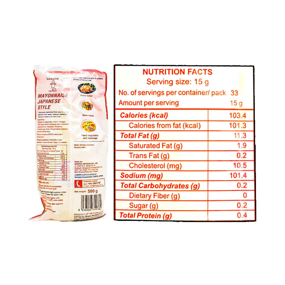 Kewpie Mayonnaise Japanese Style 500g - Image 3