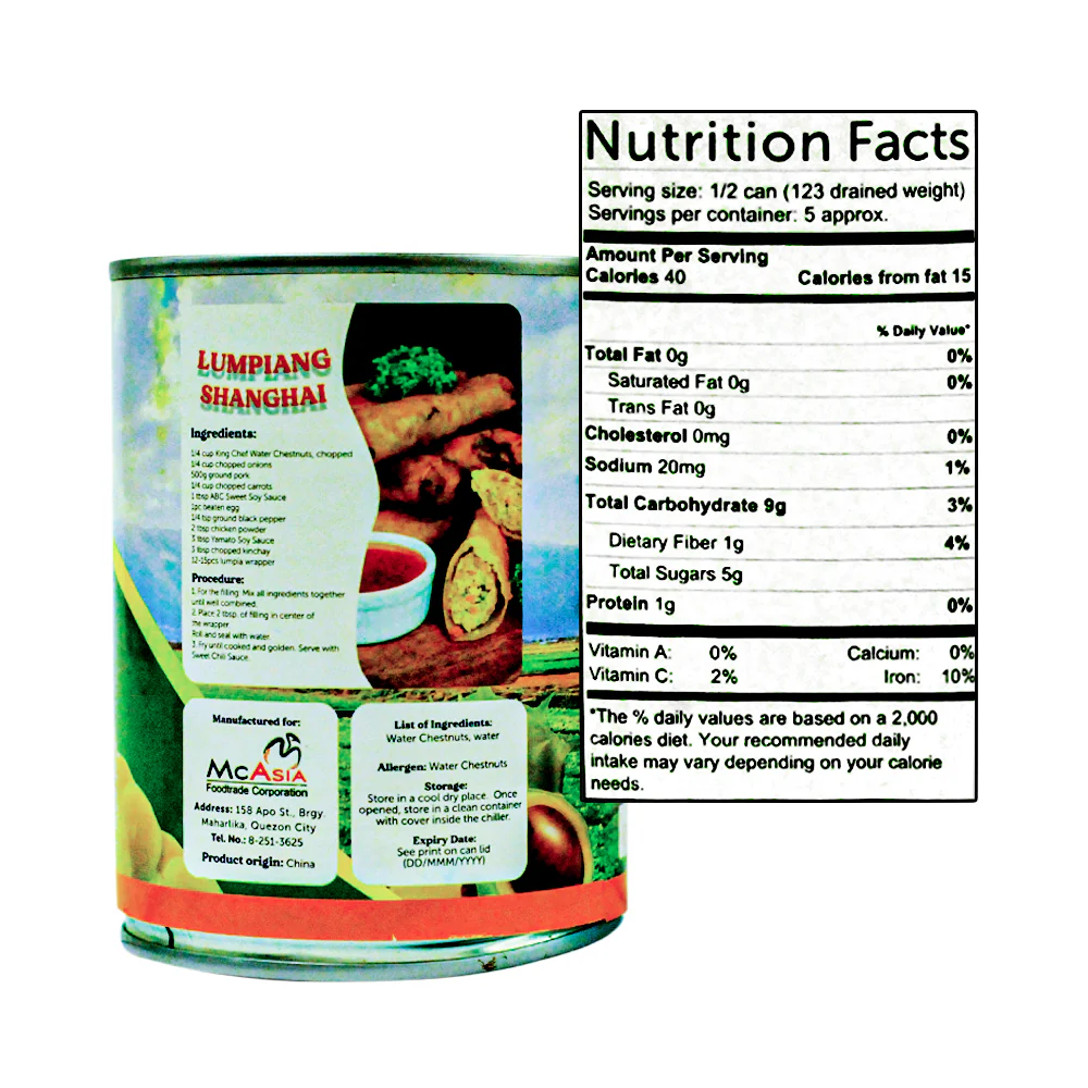 King Chef Water Chestnuts Whole Peeled 567g - Image 2