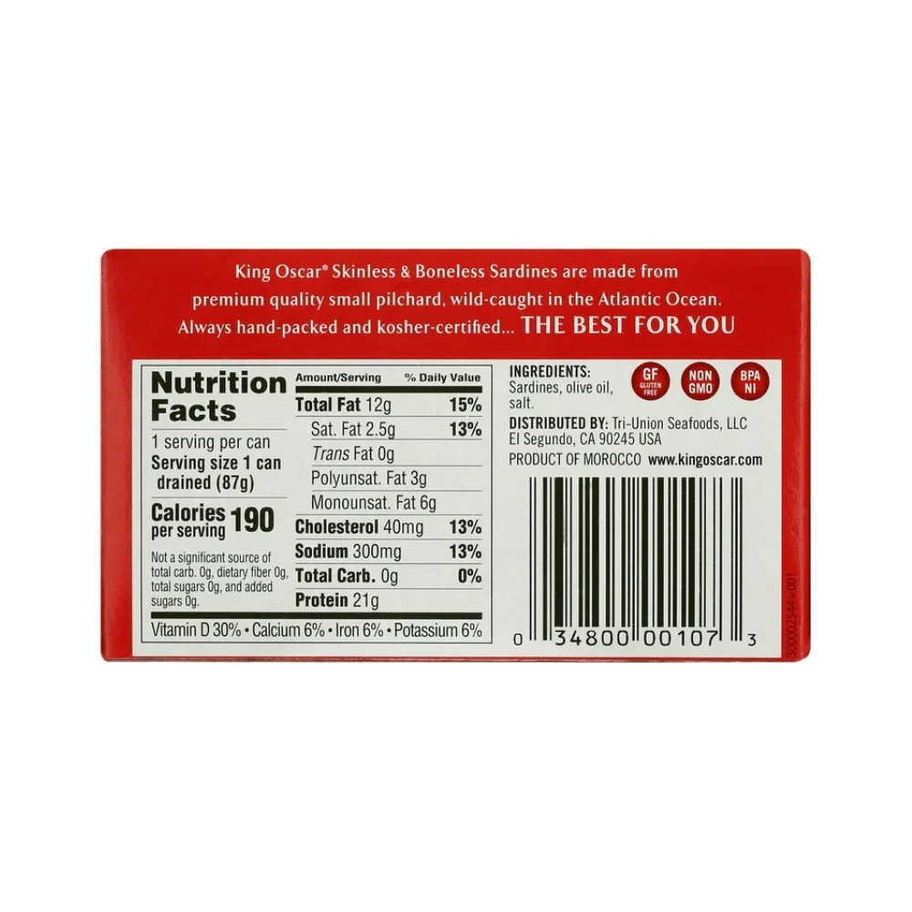 King Oscar Skinless And Boneless Sardines In Olive Oil 125g - Image 3