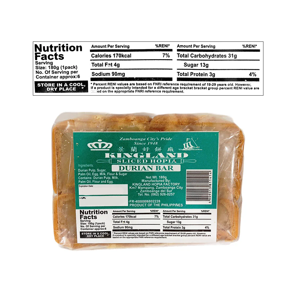 Kingland Slice Hopia Bar Durian - Image 2