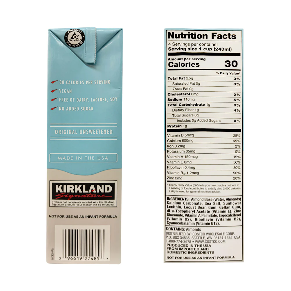 Kirkland Signature Unsweetened Almond 946ml - Image 2
