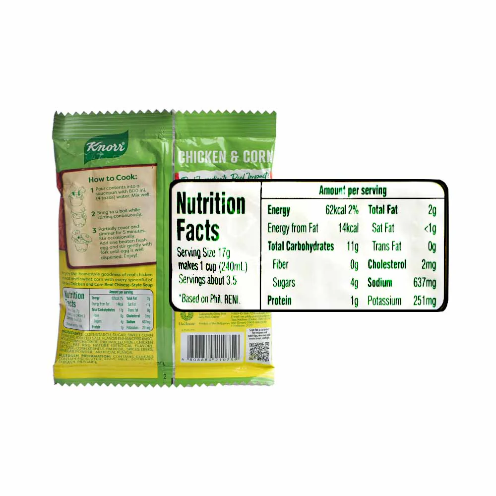 Knorr Chicken & Corn Soup 60g - Image 2