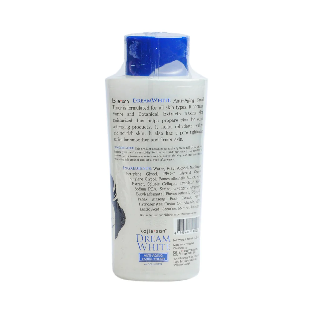 Kojie San Dream White Anti-Aging Facial Toner With Collagen 100ml - Image 2