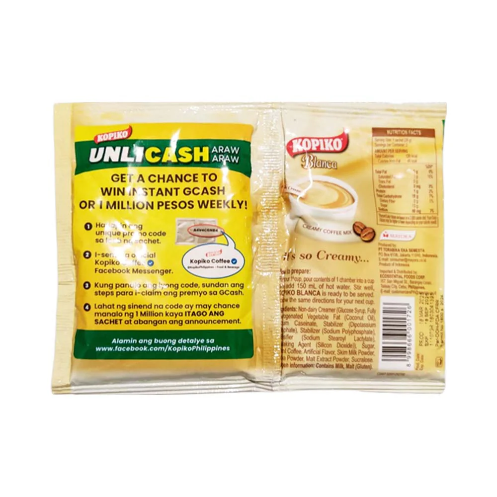 Kopiko Blanca Creamy Coffee Twin Pack 58g - Image 2