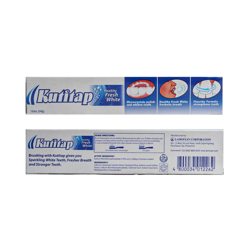 Kutitap Toothpaste Healthy Fresh White 150ml - Image 2