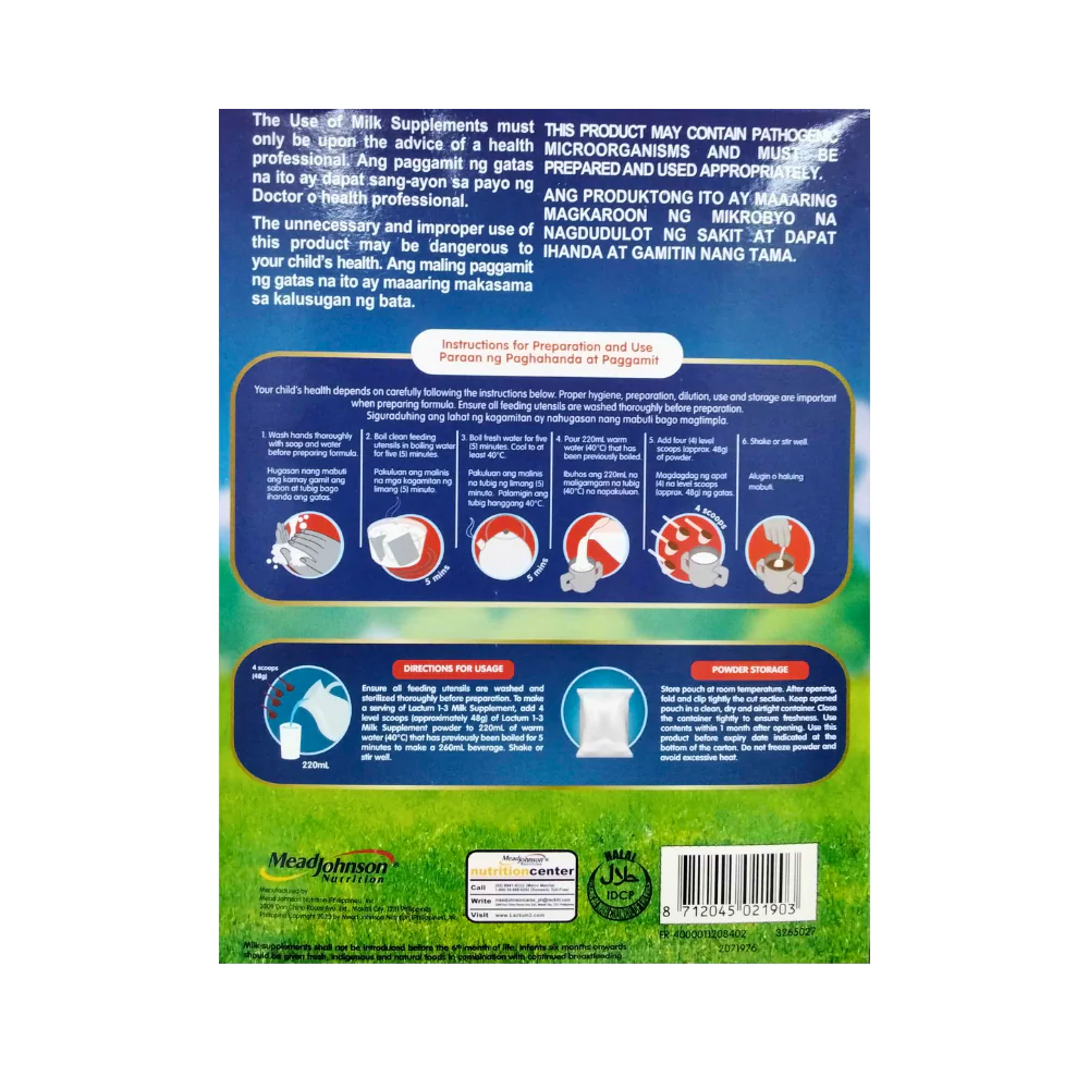 Lactum 1-3yrs Old Milk Supplement Powder Chocolate 1.15kg - Image 2