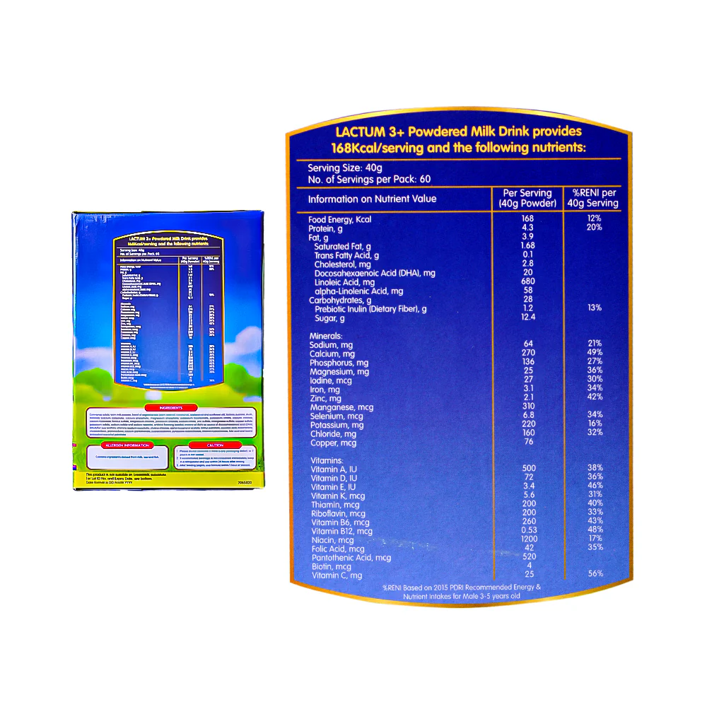Lactum 3+ Powdered Milk Drink Plain 2.3kg - Image 3