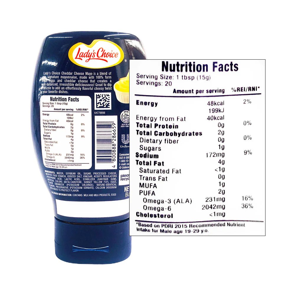 Lady's Choice Mayonnaise Cheedar Cheese Mayo 290ml - Image 2
