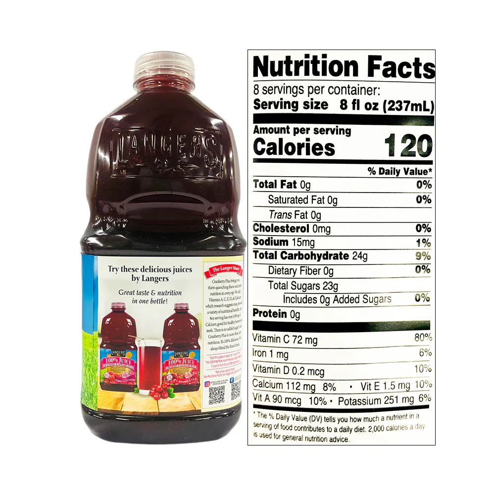 Langers 100% Juice Cranberry Plus - Image 2