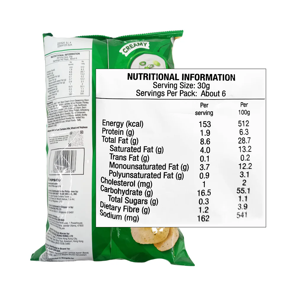 Lay's Potato Chips Sour Cream And Onion 170g - Image 2