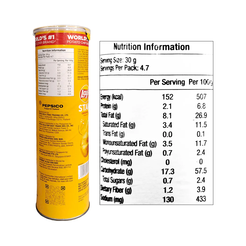 Lay's Stax Potato Chips Original 140g - Image 2