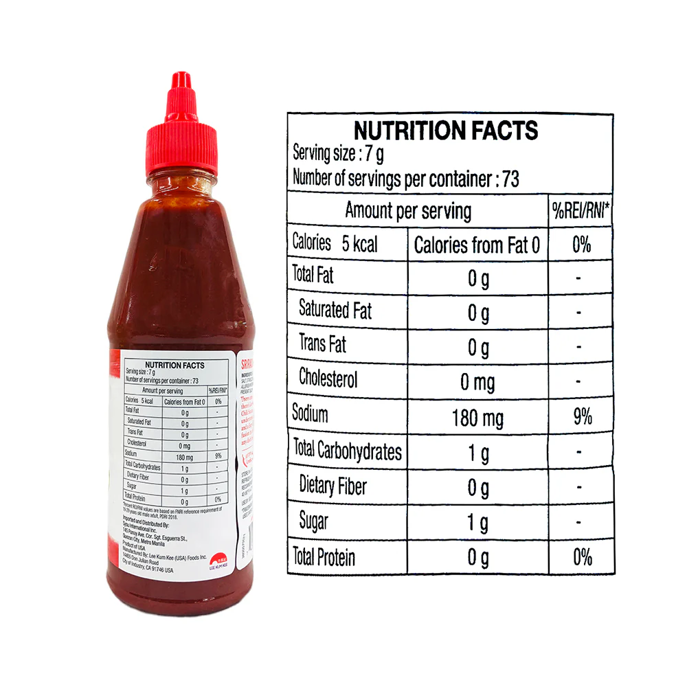 Lee Kum Kee Sriracha Chili Sauce 510g - Image 2