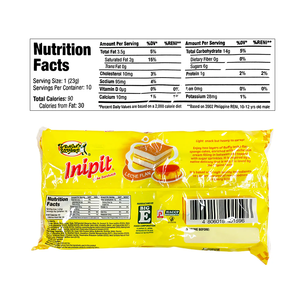 Lemon Square Inipit Cake Custard 23g x 10's - Image 2