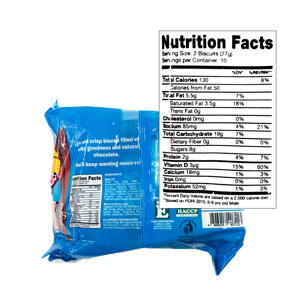 Lemon Square Milkie Biscuit Chocolate 27g x 10's - Image 2