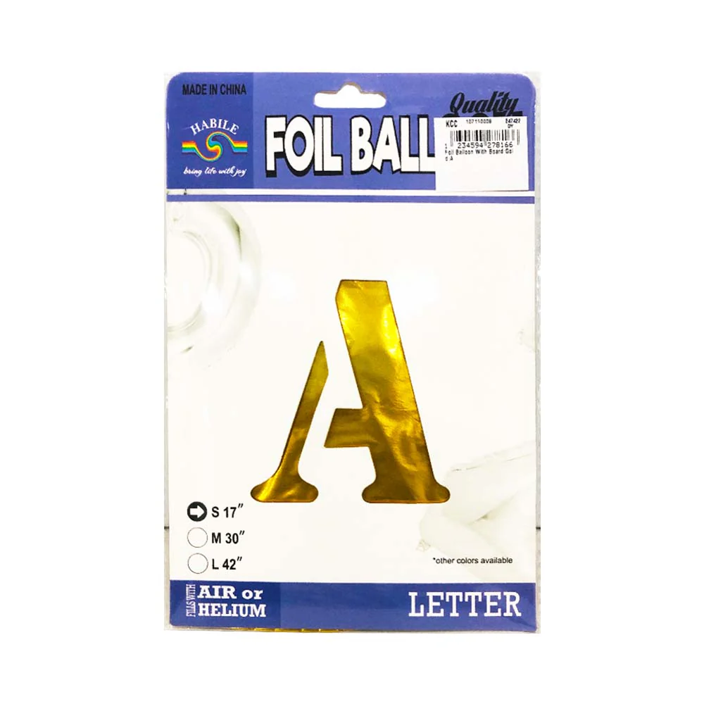 Letter Foil Balloon Gold 17in