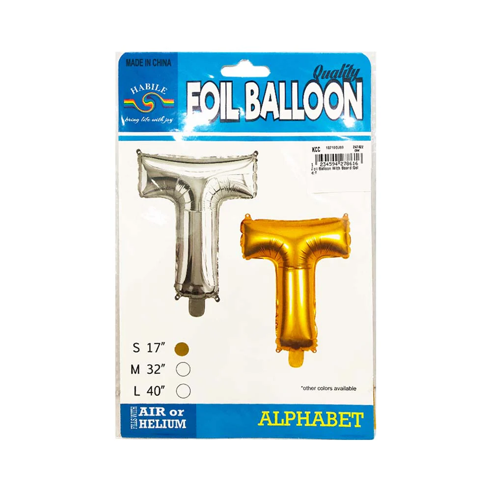 Letter Foil Balloon Gold 17in - Image 21