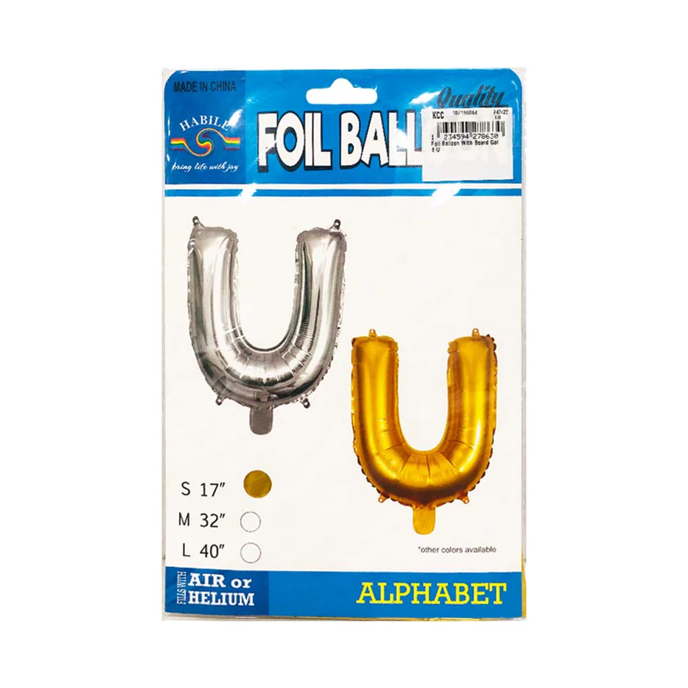 Letter Foil Balloon Gold 17in - Image 23