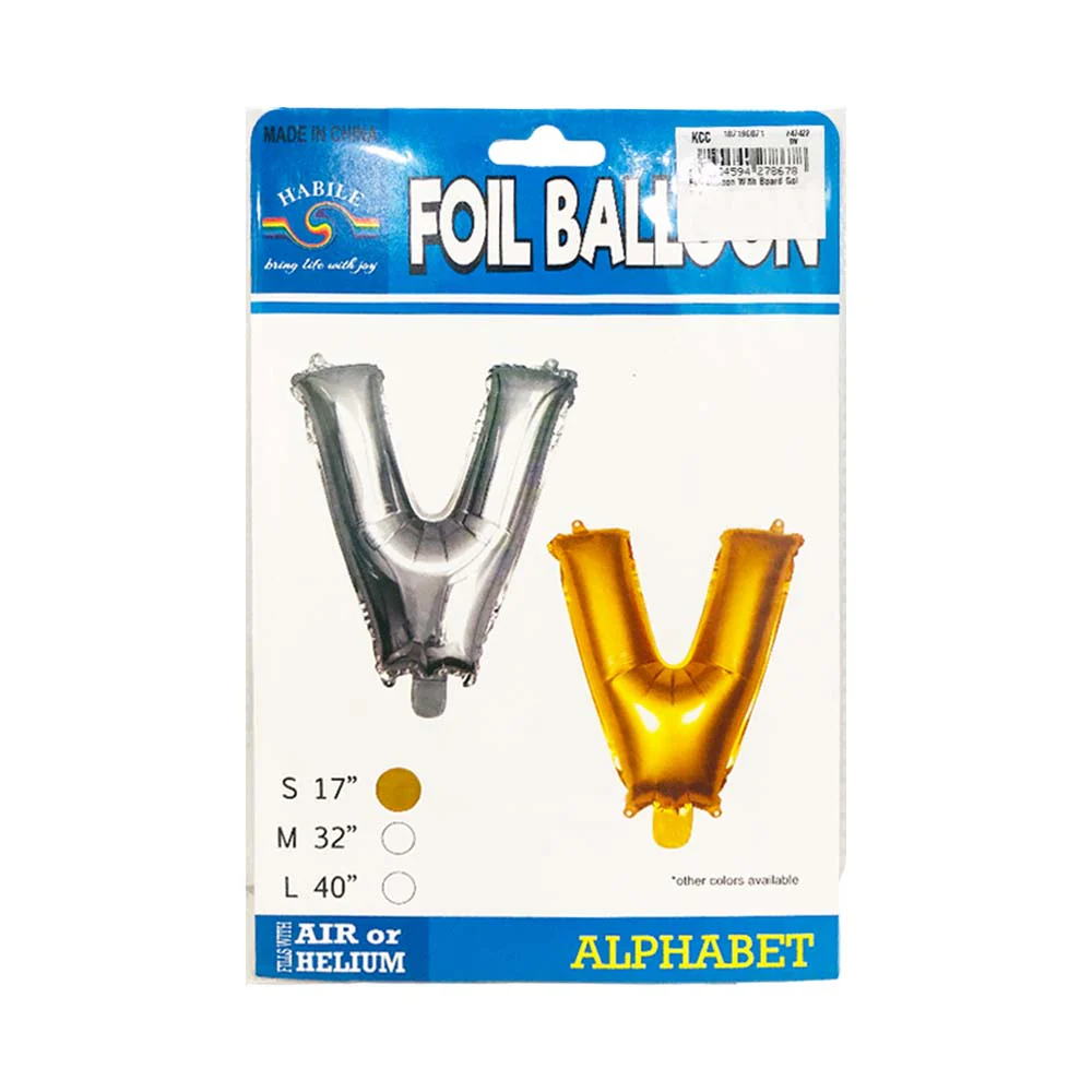 Letter Foil Balloon Gold 17in - Image 25