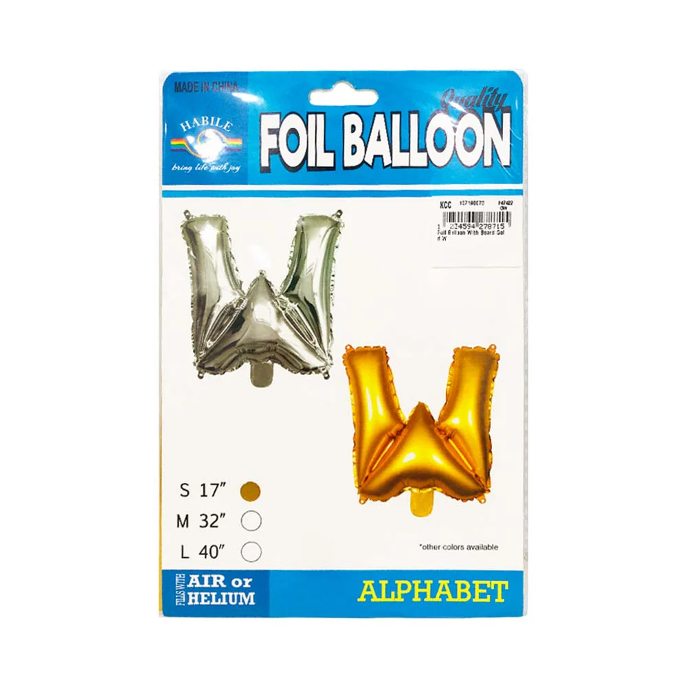 Letter Foil Balloon Gold 17in - Image 27