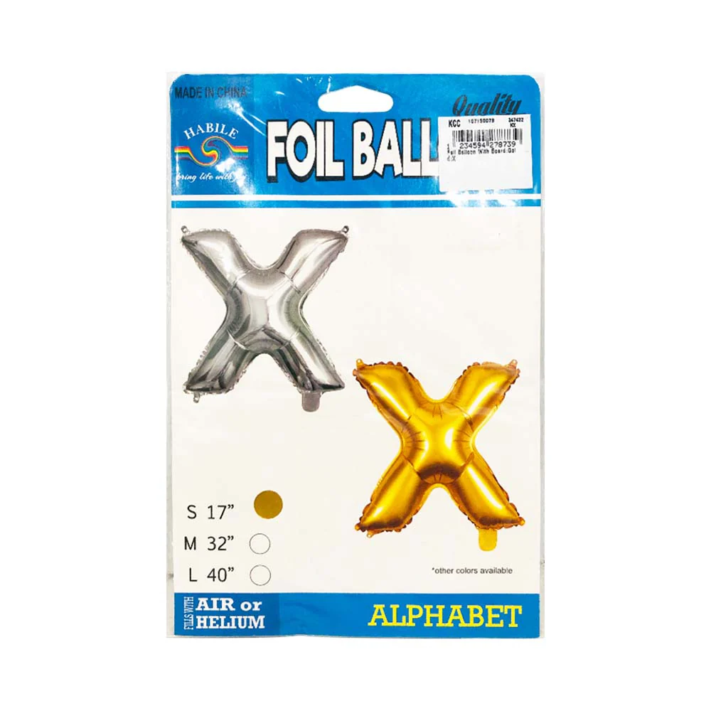 Letter Foil Balloon Gold 17in - Image 29