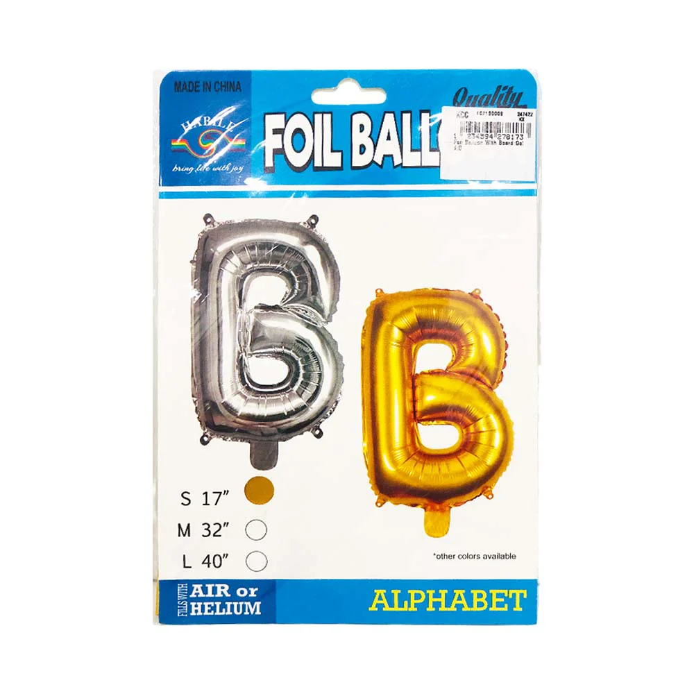 Letter Foil Balloon Gold 17in - Image 3
