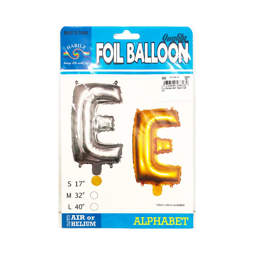 Letter Foil Balloon Gold 17in - Image 33