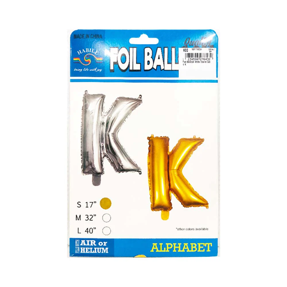 Letter Foil Balloon Gold 17in - Image 43