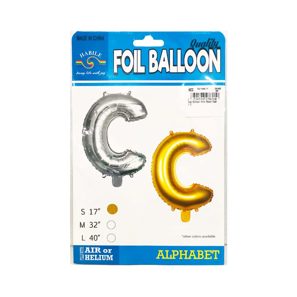 Letter Foil Balloon Gold 17in - Image 5