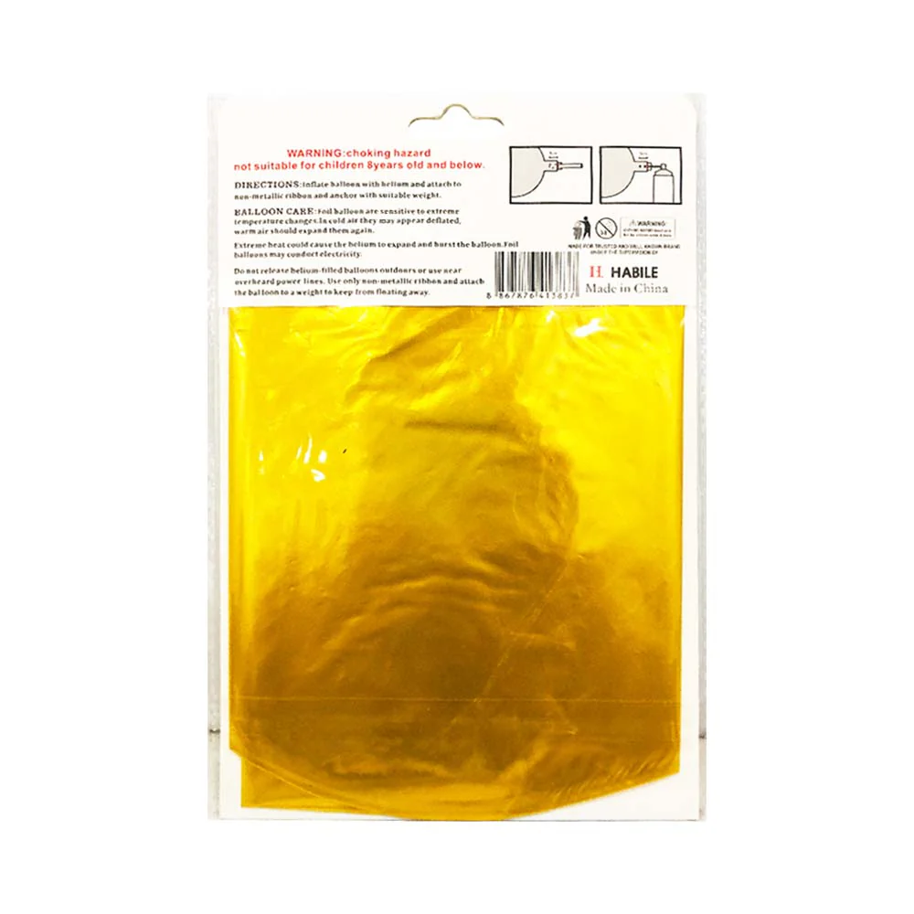 Letter Foil Balloon Gold 17in - Image 50