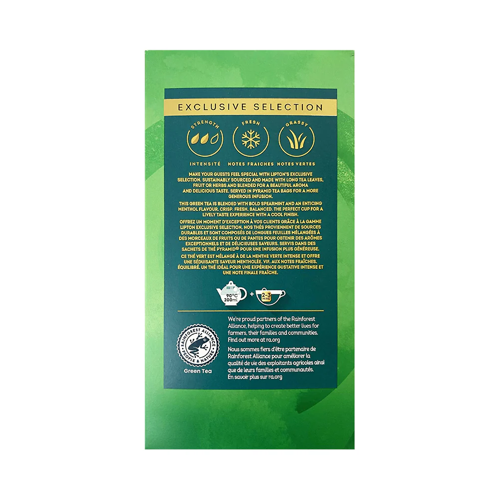 Lipton Exclusive Selection Green Tea And Intense Mint 2g x 25's - Image 2