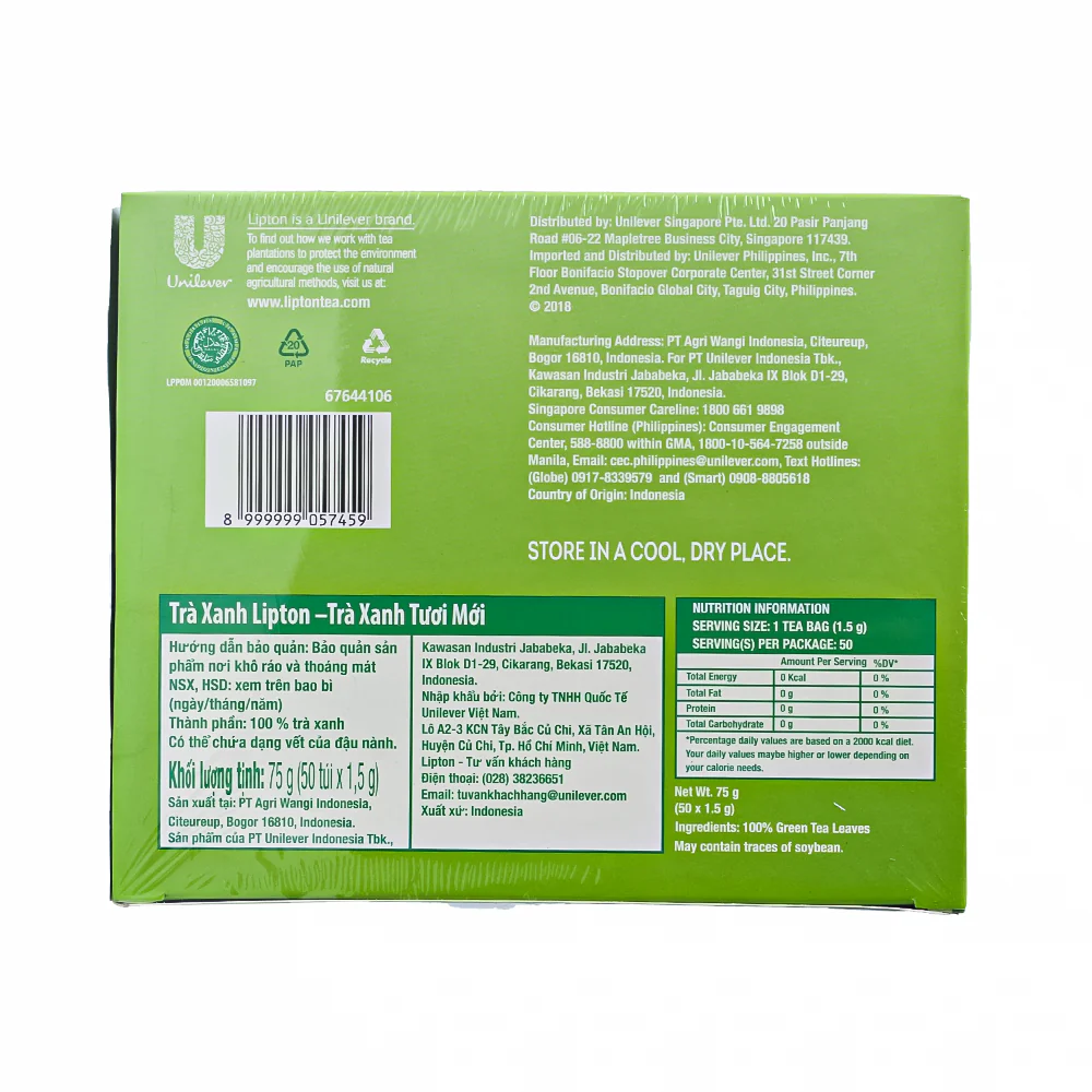 Lipton Green Tea Fresh 1.5g x 50's - Image 2