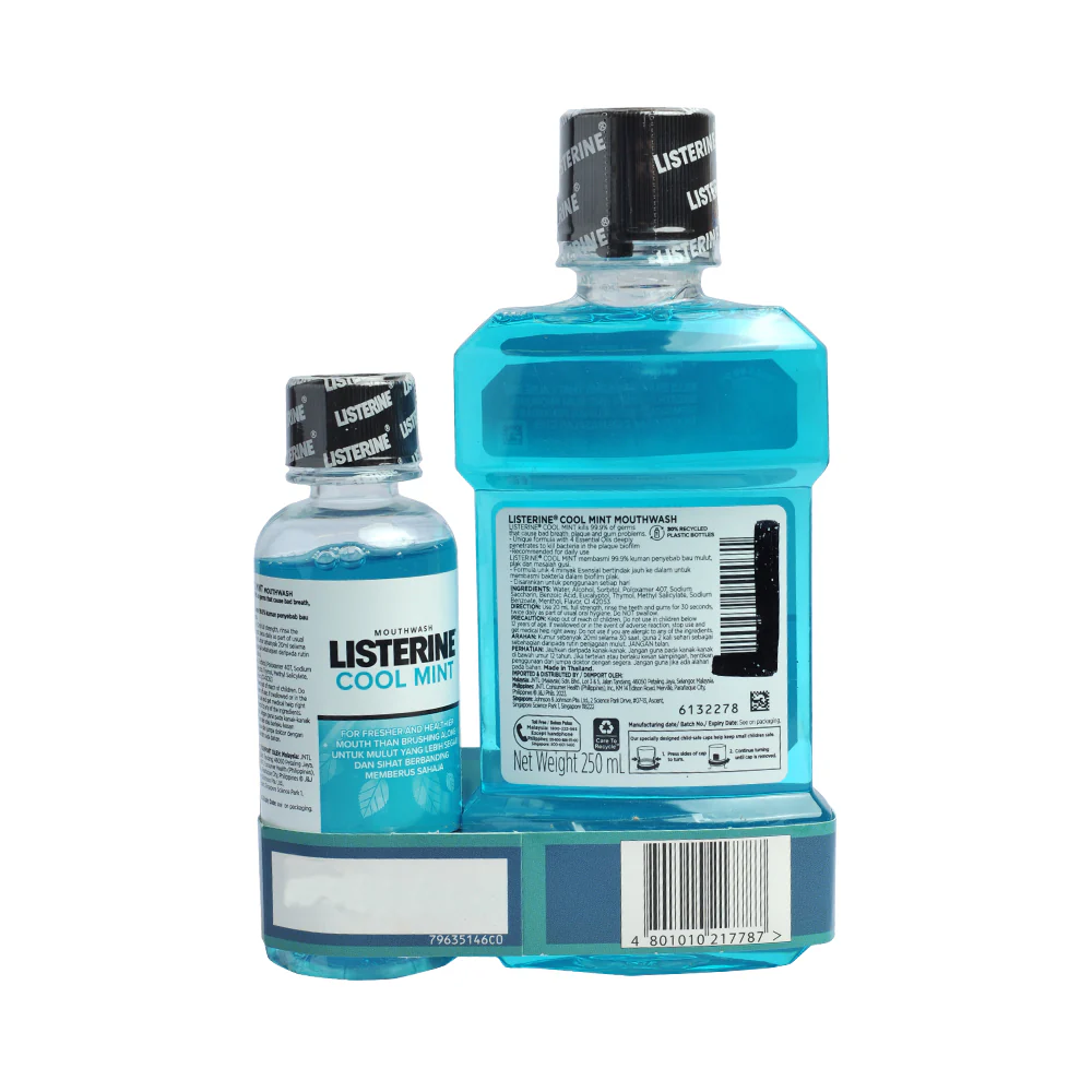 Listerine Mouthwash Coolmint 250ml Free Listerine 100ml - Image 2