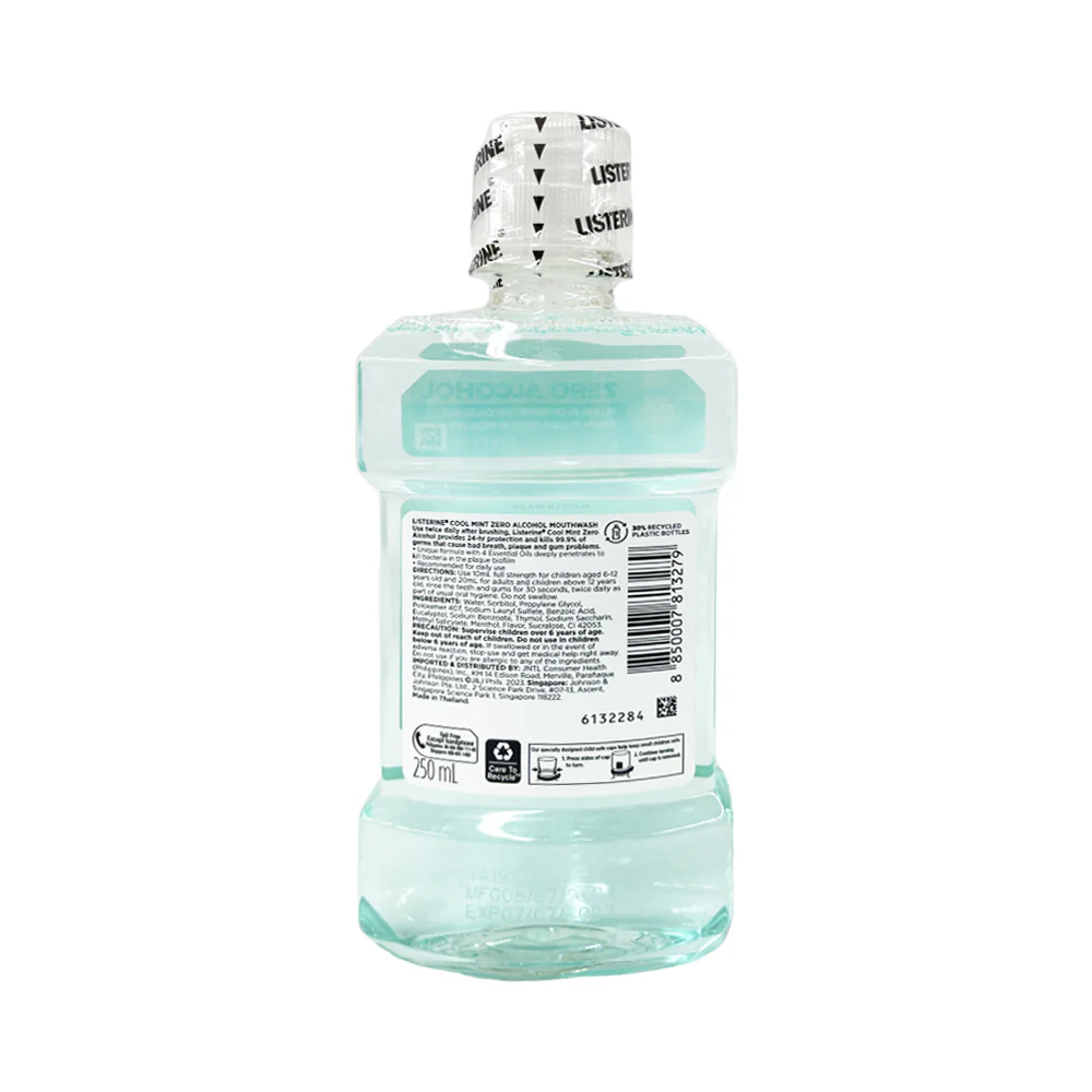 Listerine Zero Alcohol Mouthwash Cool Mint 250ml - Image 2