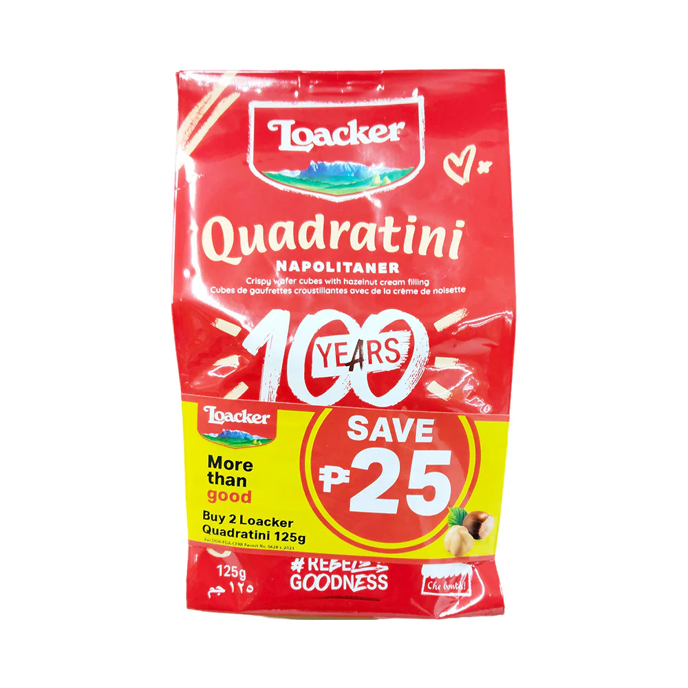 Loacker Quadratini Wafer Chocolate And Napolitaner 125g - Image 2