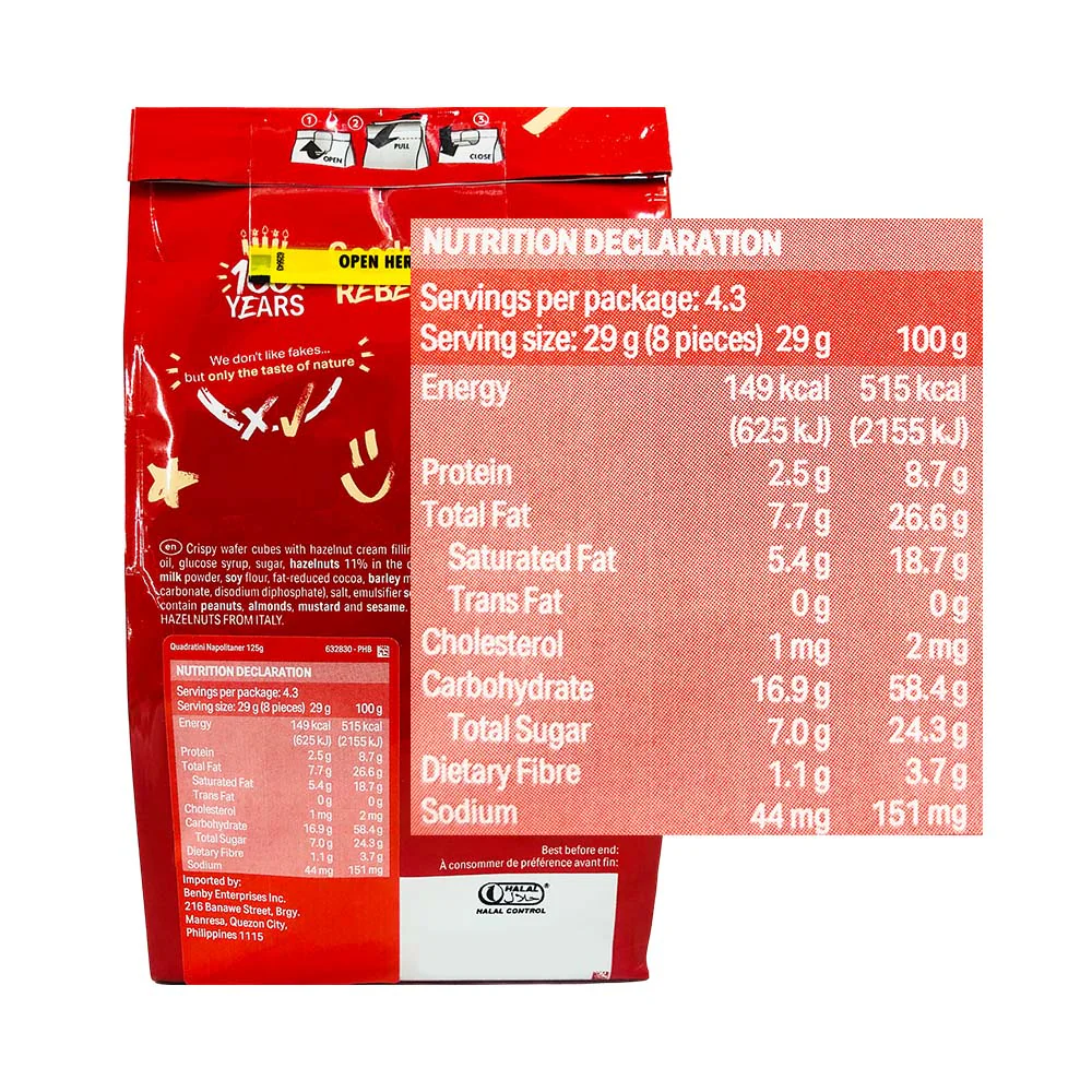 Loacker Wafer Quadratini Napolitaner 125g - Image 2