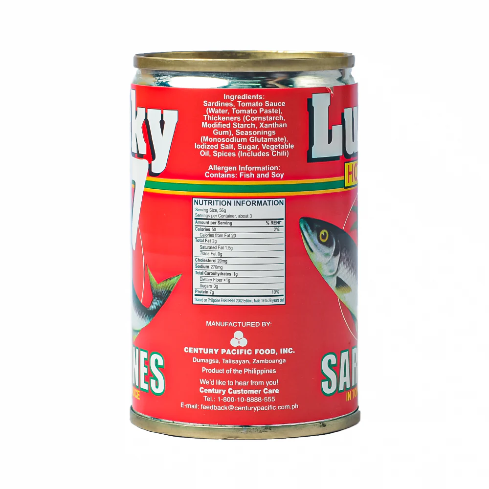 Lucky 7 Sardines In Tomato Sauce With Chili 155g - Image 2