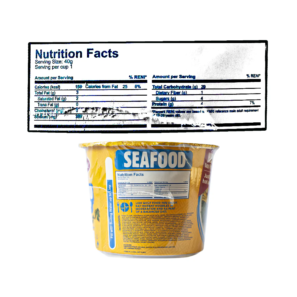 Lucky Me Go Cup Mini Instant Noodles Seafood 40g - Image 3