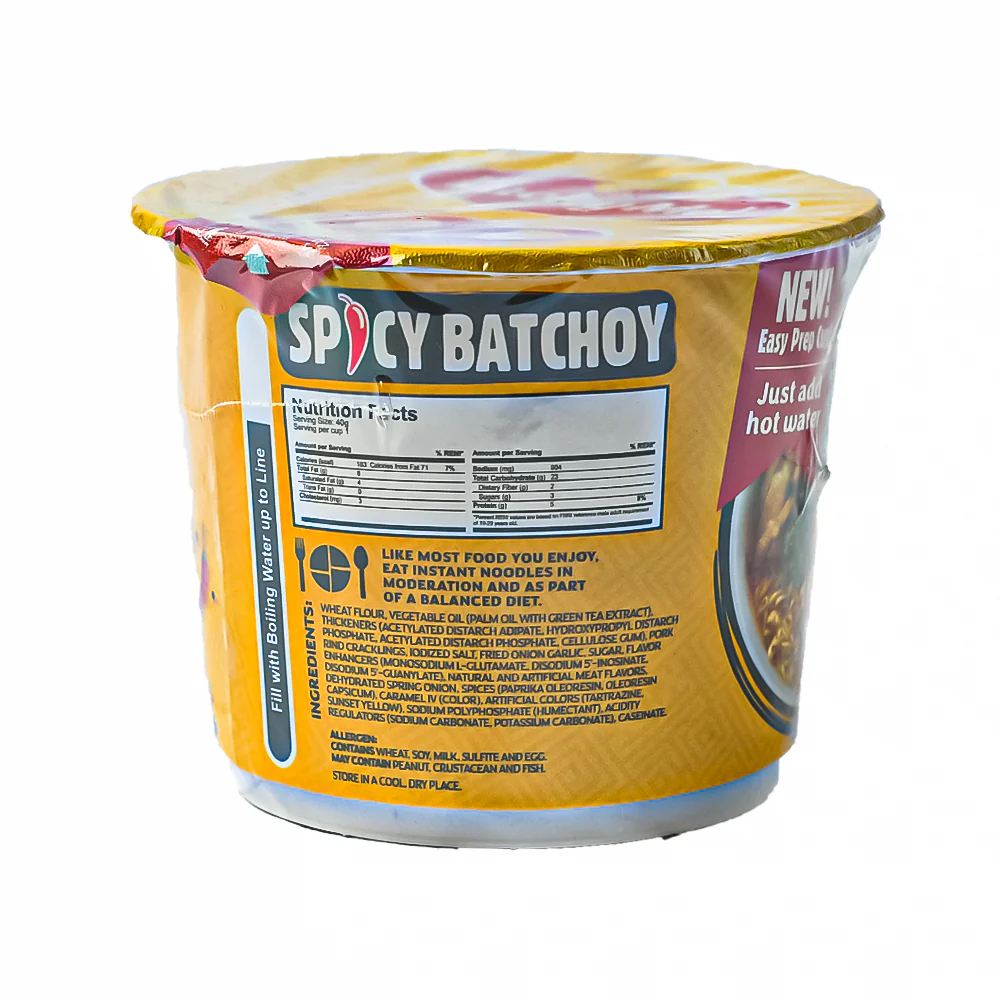 Lucky Me Go Cup Mini Instant Noodles Spicy La Paz Batchoy 40g - Image 2