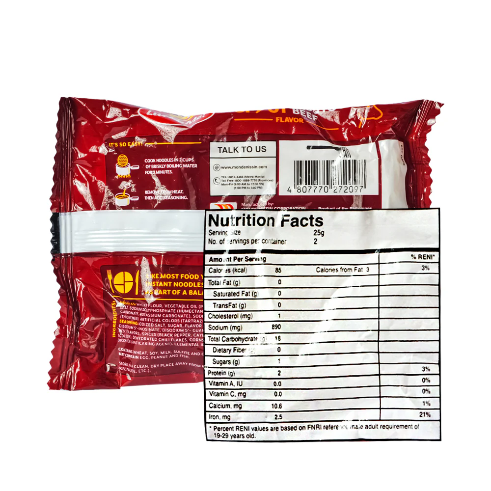 Lucky Me Instant Noodles Spicy Labuyo Beef 50g - Image 2