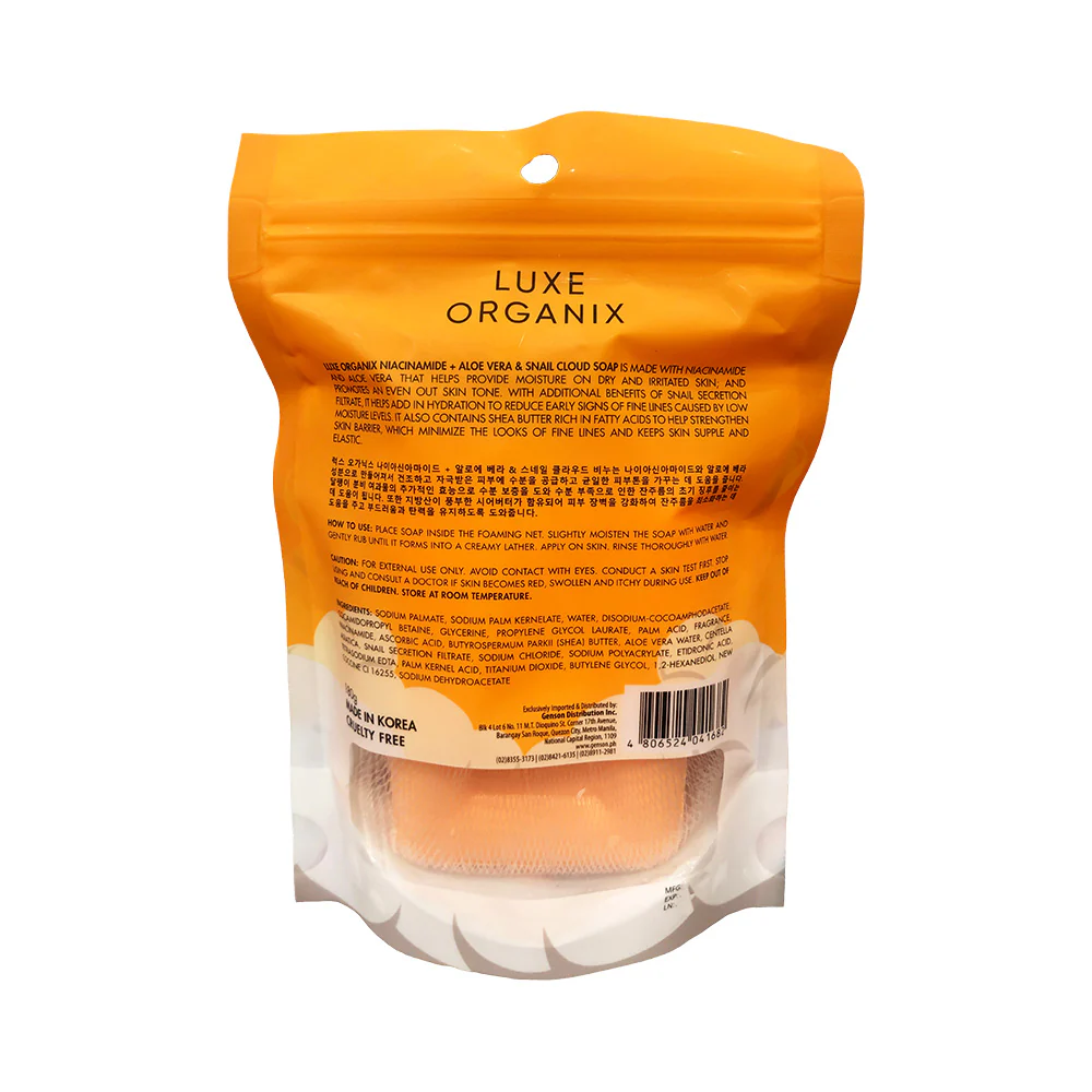 Luxe Organix Aloe Vera And Snail Moisturizing Cloud Soap 180g - Image 3