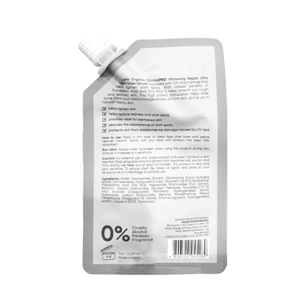 Luxe Organix ClinicalPRO Whitening Repair Ultra Light Glow Serum 7ml - Image 3