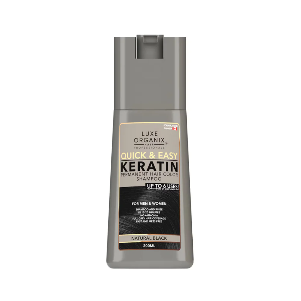 Luxe Organix Hair Color Shampoo Natural Black 200ml - Image 2