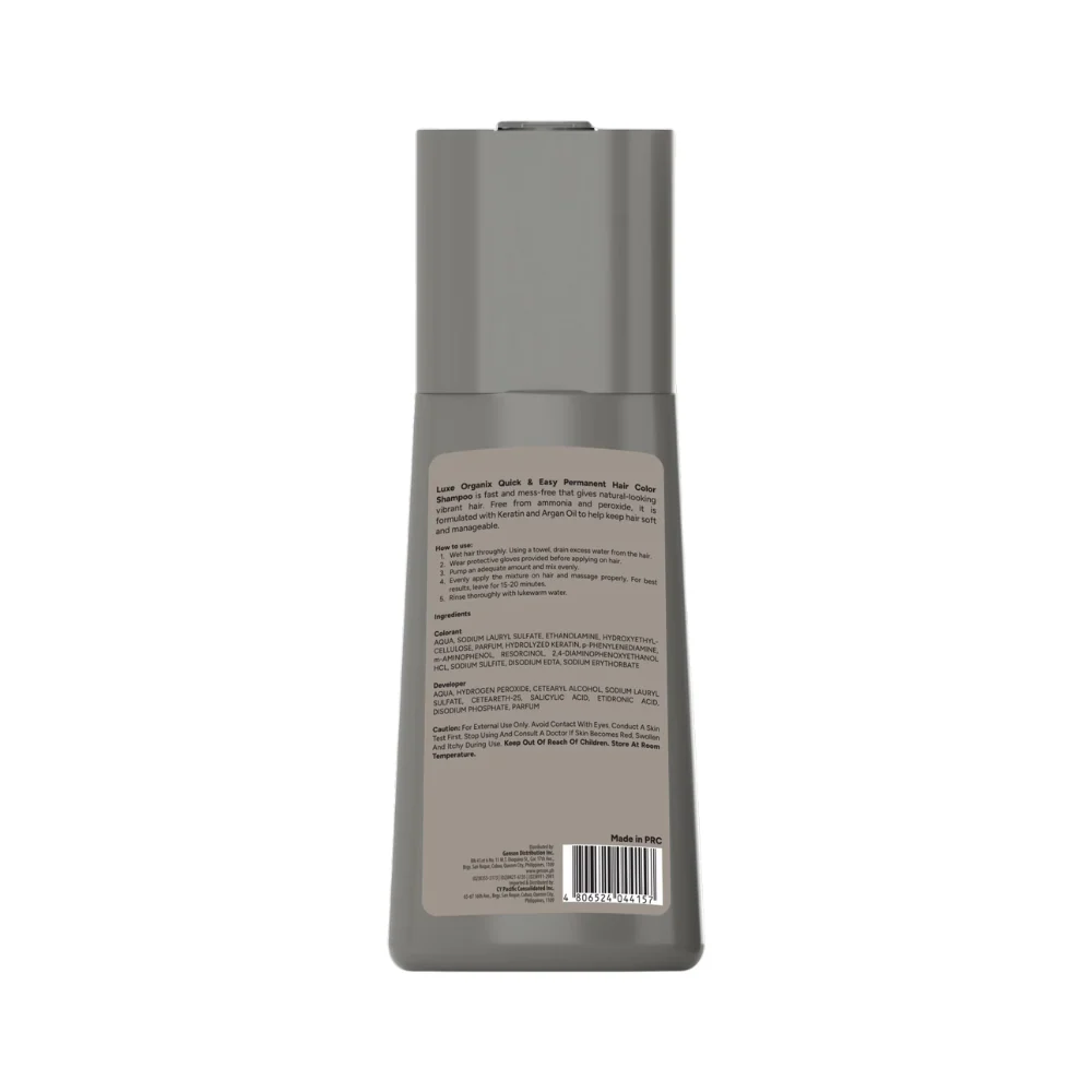 Luxe Organix Hair Color Shampoo Natural Black 200ml - Image 3