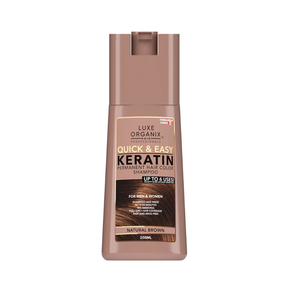 Luxe Organix Hair Color Shampoo Natural Brown 200ml - Image 2