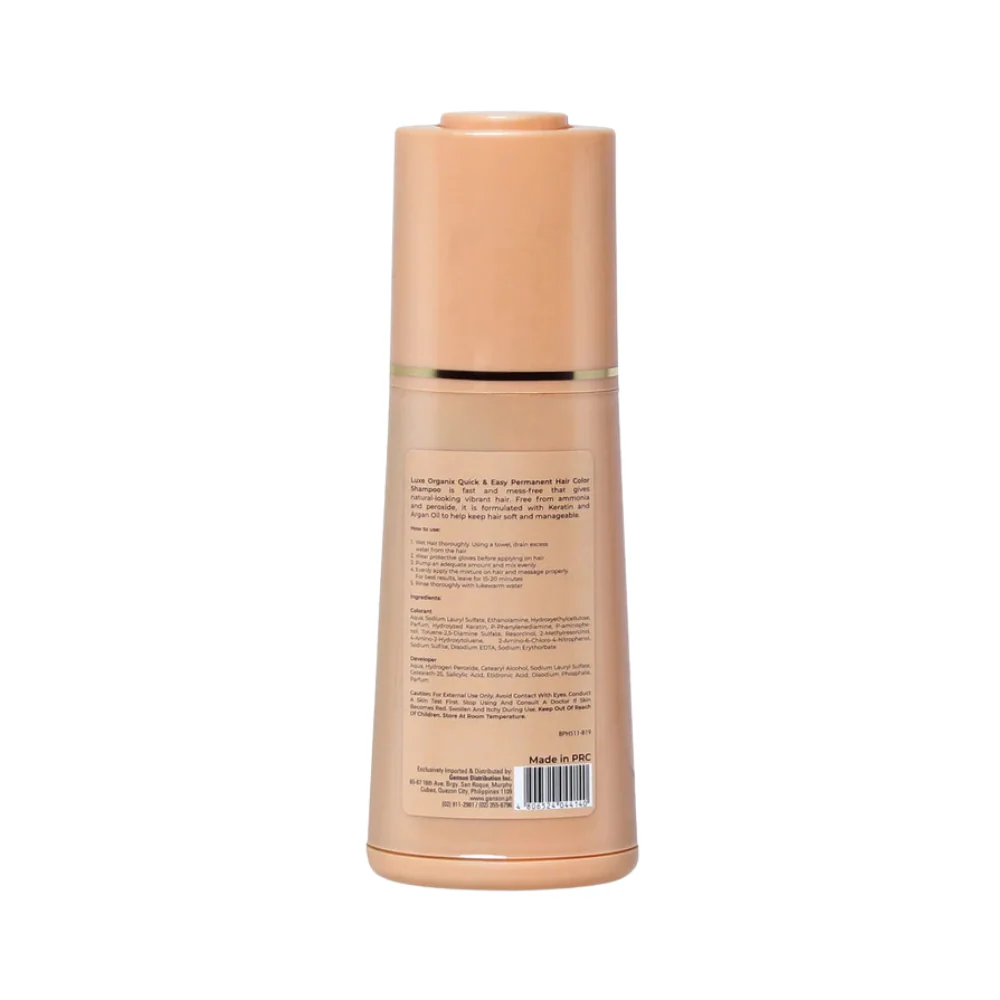 Luxe Organix Hair Color Shampoo Natural Brown 200ml - Image 3