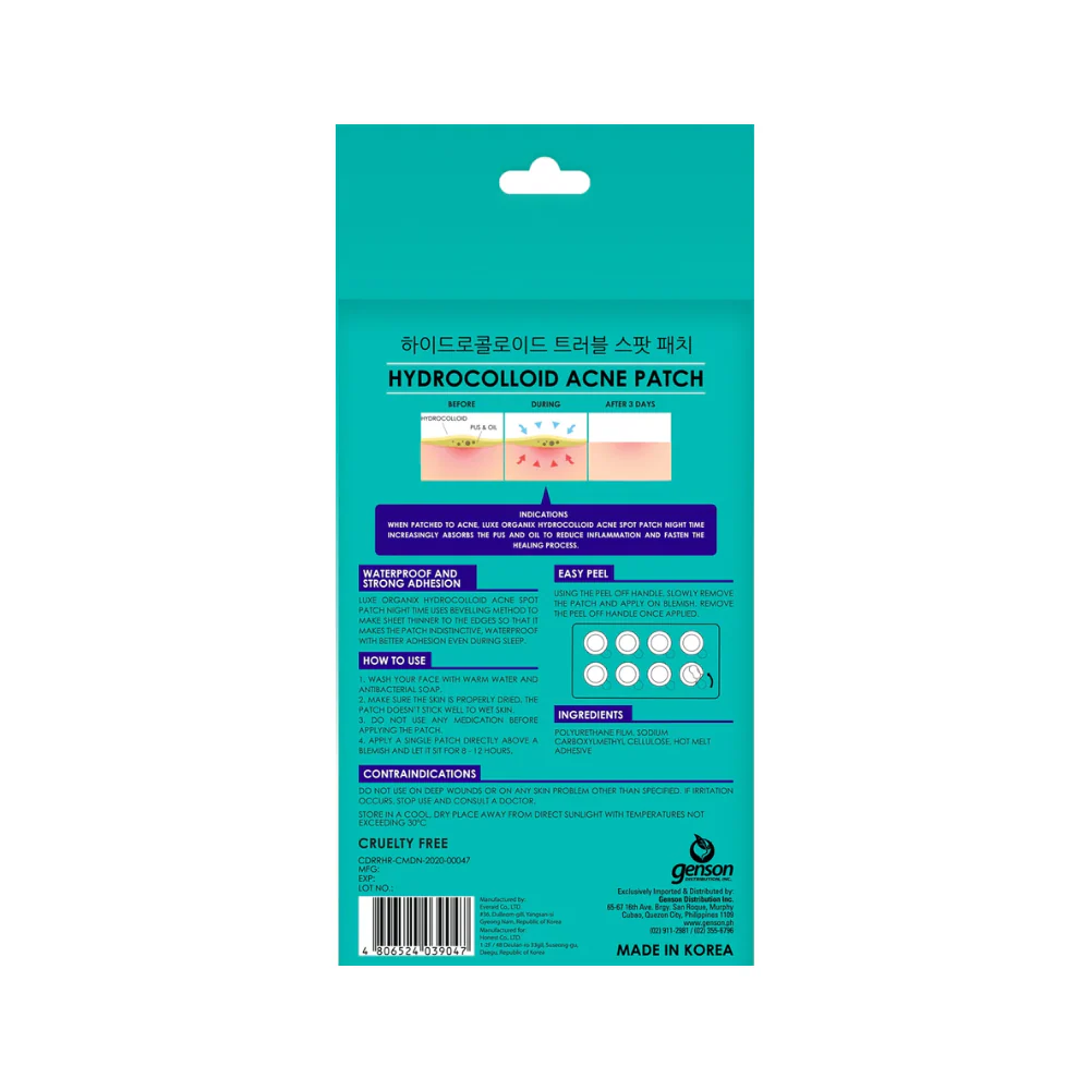 Luxe Organix Hydrocolloid Acne Spot Patch Night 48's - Image 3