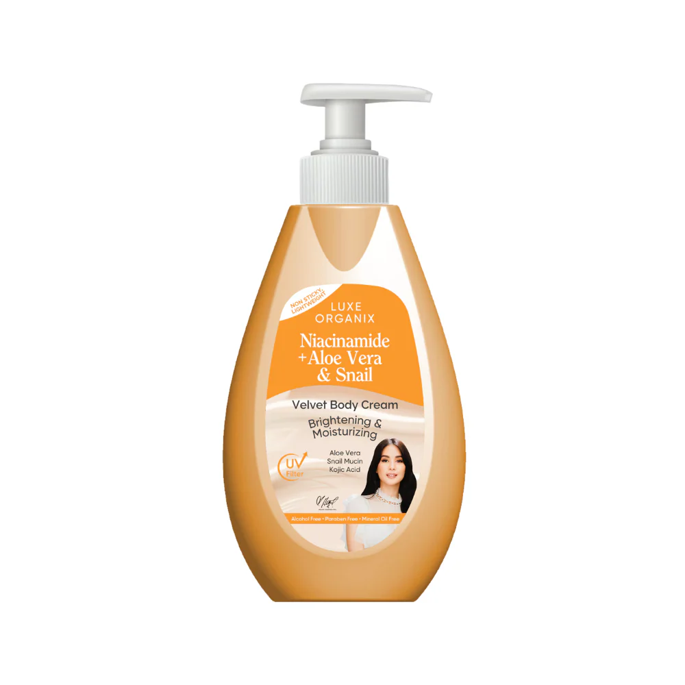 Luxe Organix Niacinamide + Aloe Vera And Snail Velvet Body Cream 400ml - Image 2