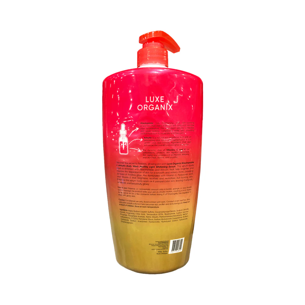 Luxe Organix Niacinamide + Arbutin Body Wash Healthy Light Whitening Serum 1000g - Image 3