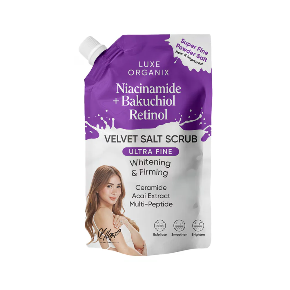 Luxe Organix Niacinamide + Bakuchiol Retinol Velvet Salt Scrub 300g - Image 2